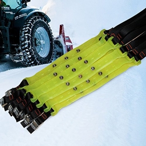 TFCFL® 10er Set Schneeketten und Traktions-/Anfahrhilfe PKW Schnellmontage-Ketten TPU Geländewagen SUV Leicht-LKW Transporter Wohnmobile Reifengröße M 185mm-225mm Grün - 2